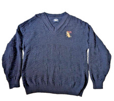 Vintage Boathouse Row Cotton Knit Sweater Mens XL Blue Made in USA Golf theme