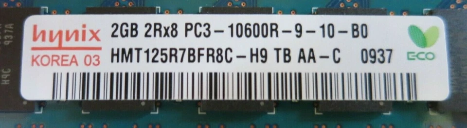 3 x HP Hynix HMT125R7BFR8C-H9 500202-061 501533-001 2GB PC3-10600 240P RAM - Image 3 of 4