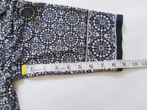 Max Studio Stretch Shift Dress Church Blue White Floral Geometric Half Sleeve - Picture 8 of 9