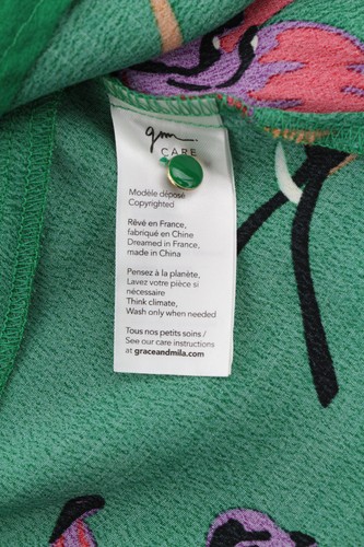 GRACE & MILA Bastia Women Blouse M Green Flower Print Long Sleeved Wrap V-Neck - Picture 7 of 10