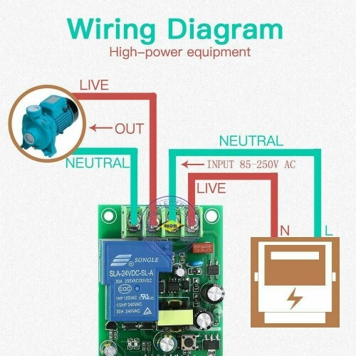 30A WiFi Relay Switch 1-Channel Smart Home Receiver Automation Modules - Picture 11 of 14