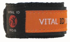 Kids Child Vital ID Adjustable Safety Alert Safe ID Bracelet Orange