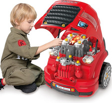 Large Truck Engine Toy, Kids Mechanic Repair Set for 3-5 Yr Toddlers, Big Builde