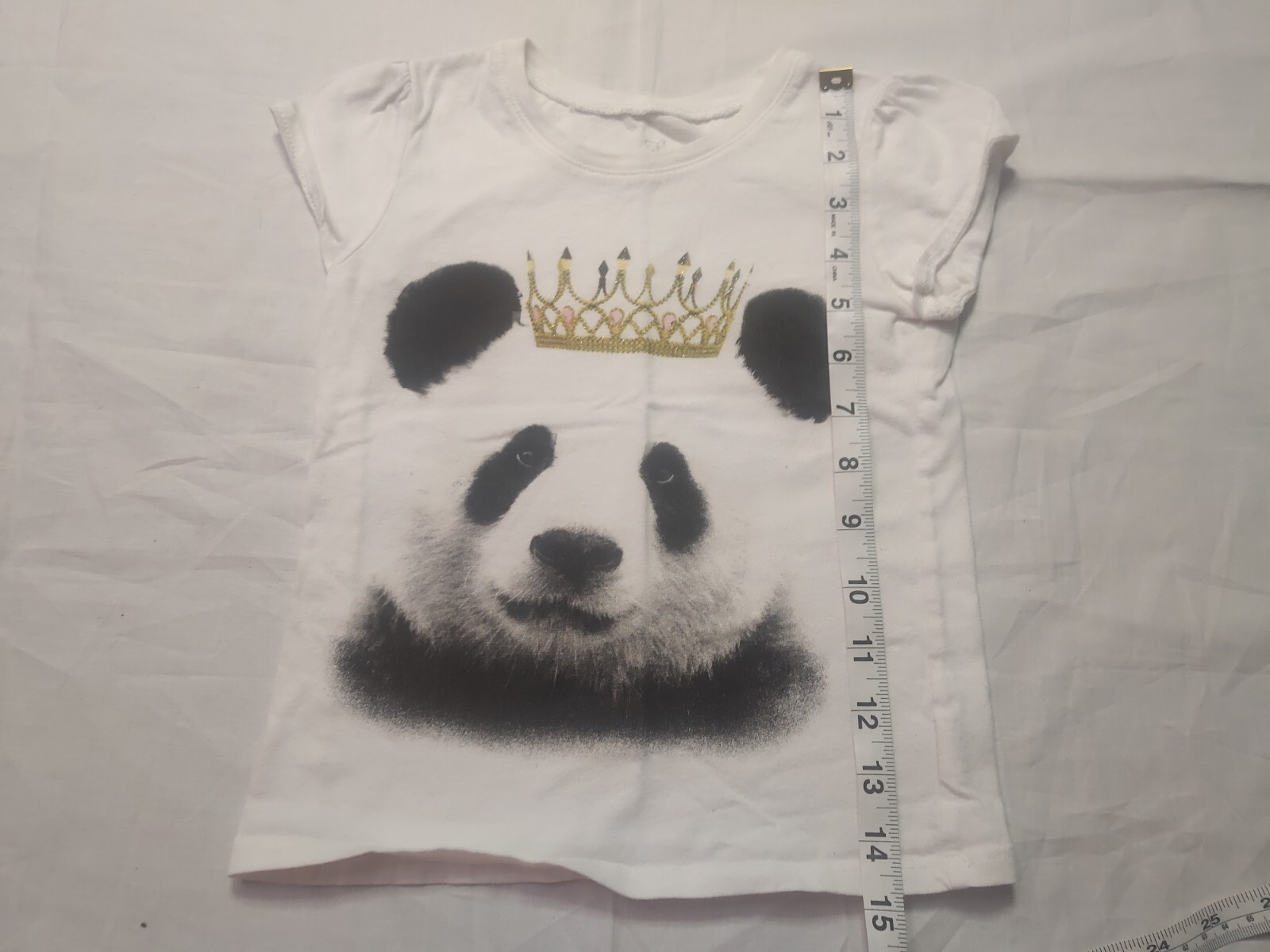 Girls Shirts 4T White Short Sleeve Dog Panda Tees 1989 Place & 365 Kids Brands image 7