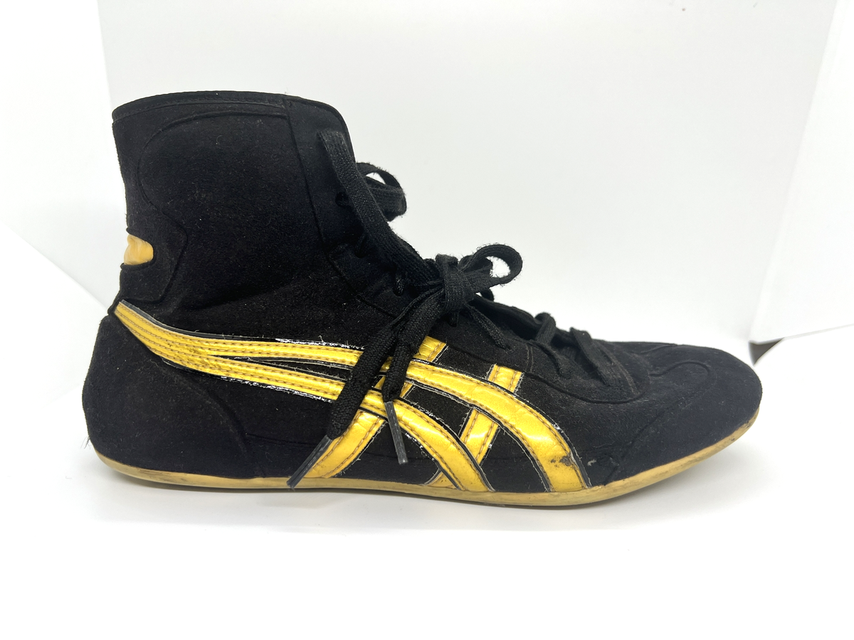 ASICS 旧オーダーレスリングシューズ ブラック/ゴールド asics Og EX-EO TWR900 Old Model Wrestling Boxing Shoes Black Gold