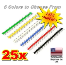 25PCS 40Pin 2.54mm Single Row Straight Male Pin Header Strip For PCB Arduino