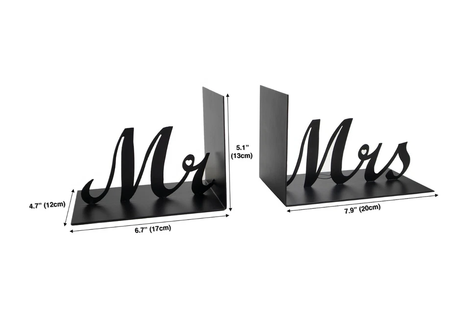 Sujetalibros metálicos Mr & Mrs | Gran regalo para recién casados | NewBeginningz | Idea de regalo Foto 3 de 4