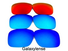 Galaxy Replacement Lenses For Oakley Holbrook Blue Ice Blue Fire Red 3Pairs