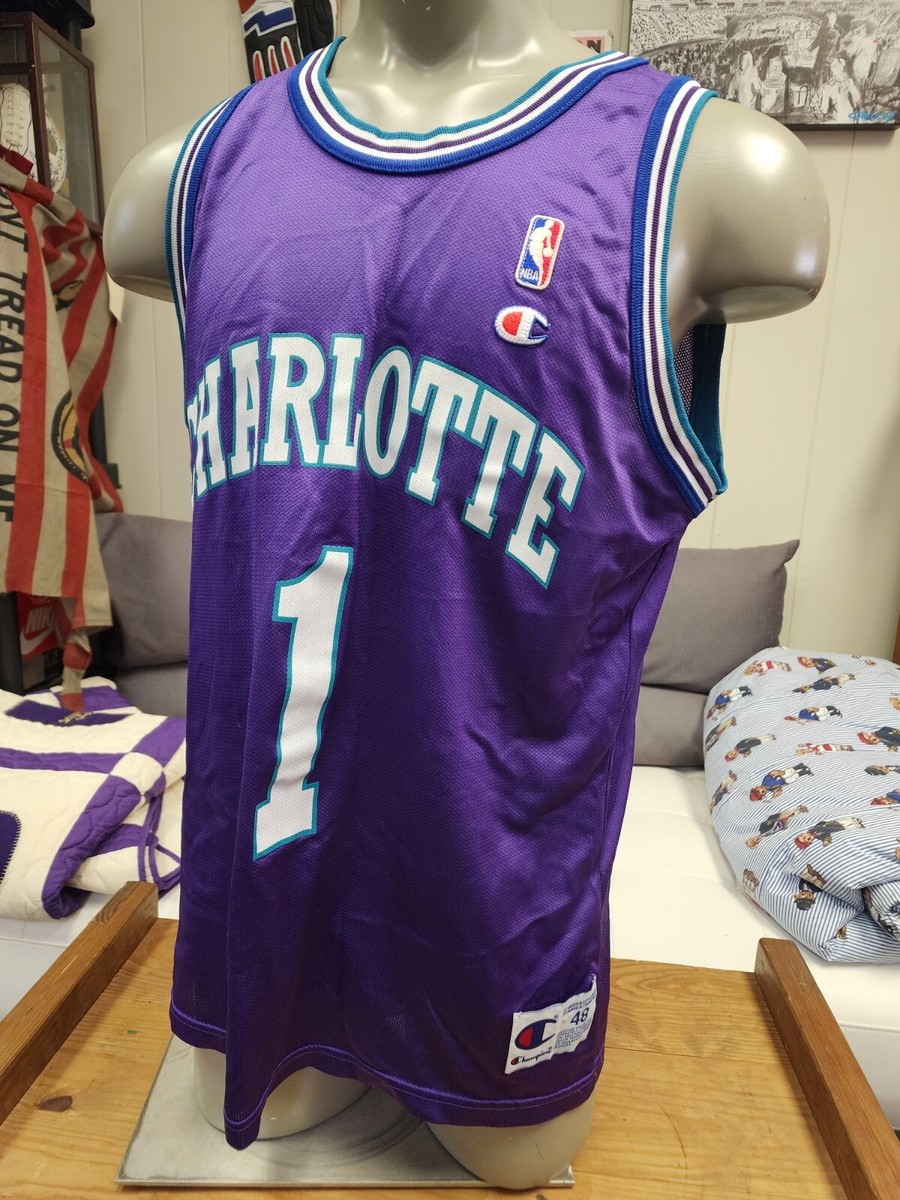 ビンテージ　1990年代　NBA jersey Muggsy Bogues Muggsy Bogues #1 Charlotte Hornets NBA Vintage 90s Champion