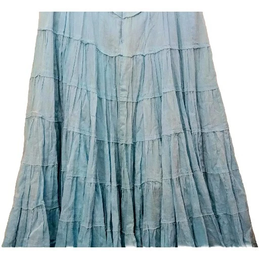 Falda boho vintage Rampage en capas 100 % algodón azul para mujer años 90/Y2K talla 3 Foto 4 de 4