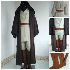 Star Wars Obi Wan Kenobi Jedi Master Cloak Tunic Robe Cosplay Costume Full Set