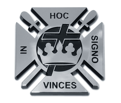Masonic Chrome Auto Emblem (Knights Templar) - 第 1/1 張圖片