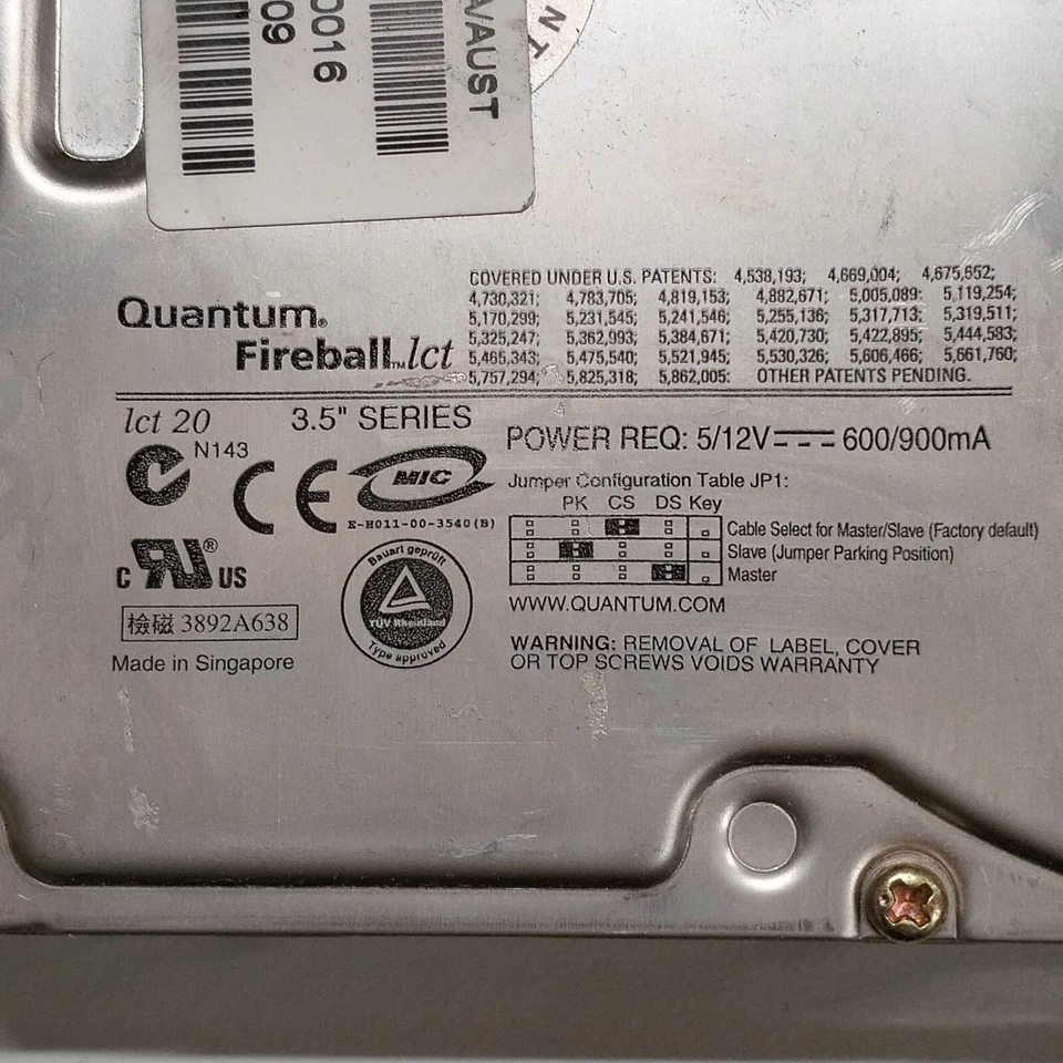 Quantum Fireball LCT20 30GB 3.5" IDE HDD ATA/100 4500RPM 128KB QML30000LD-A - Image 2 of 4