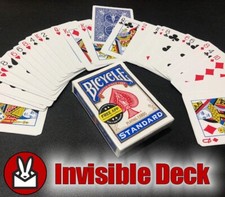 INVISIBLE DECK MENTAL MAGIC CARD TRICK ROUGHED GIMMICKED BICYCLE PACK RED / BLUE