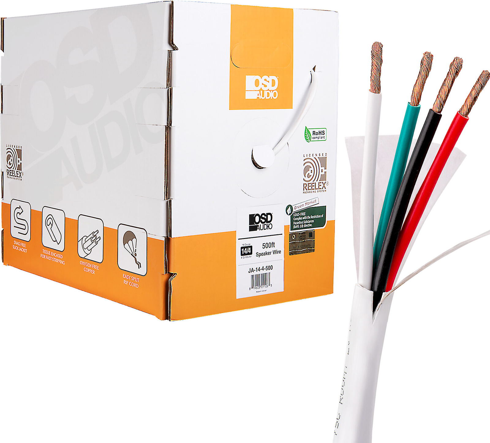 Провод громкоговорителя OSD 14/4 CL3 с прямым подключением 500 Белый