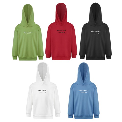 Girls Boys Hooded Tops Sweatshirt Warm Hoodies Jumper Pullover Plain Unisex - Picture 4 of 56