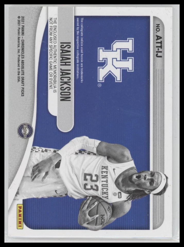 #ATT-IJ Isaiah Jackson 2021 Panini Chronicles Absolute Tools of the Trade - Image 2 of 2