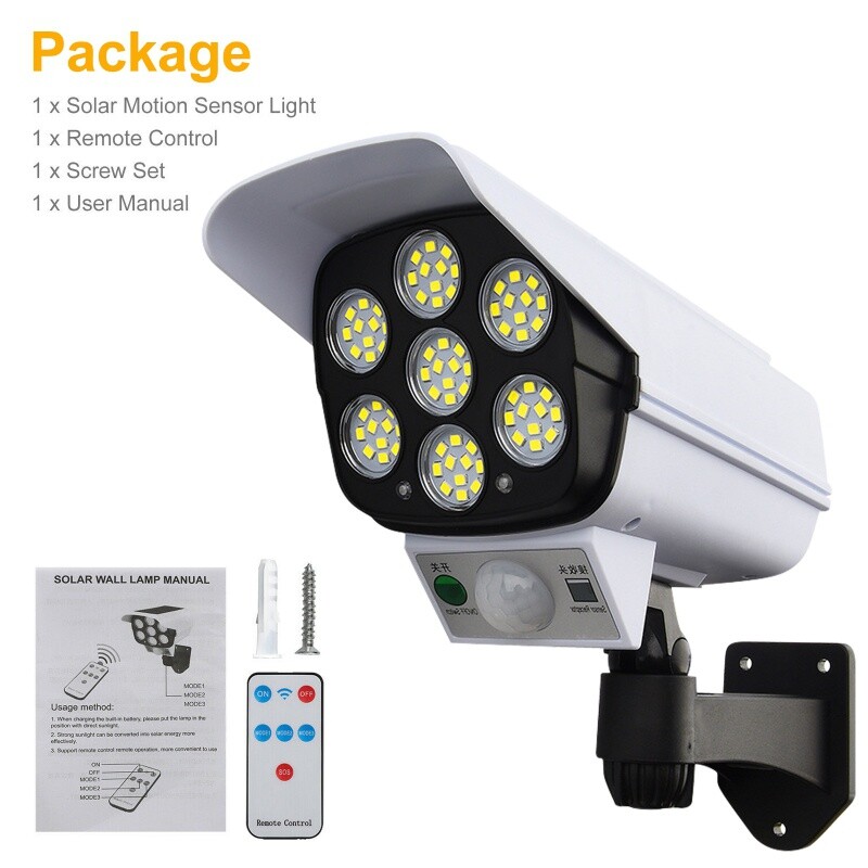 4Pack Solar Power Dummy Security Camera Fake LED Light Outdoor Motion Sensor