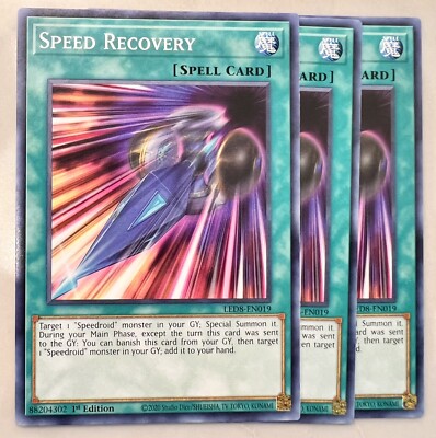 Yugioh! 3x Speed Recovery LED8-EN019 Common - 1st ed NM