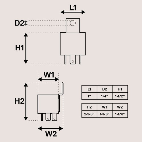 OLS 12V 30/40 Amp 5-Pin SPDT Bosch Style Electrical Relay - Bild 7 von 7