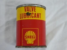 Vintage Shell Oil Company Valve Lubricant Full Unopened Metal Tin Can 4oz Canada