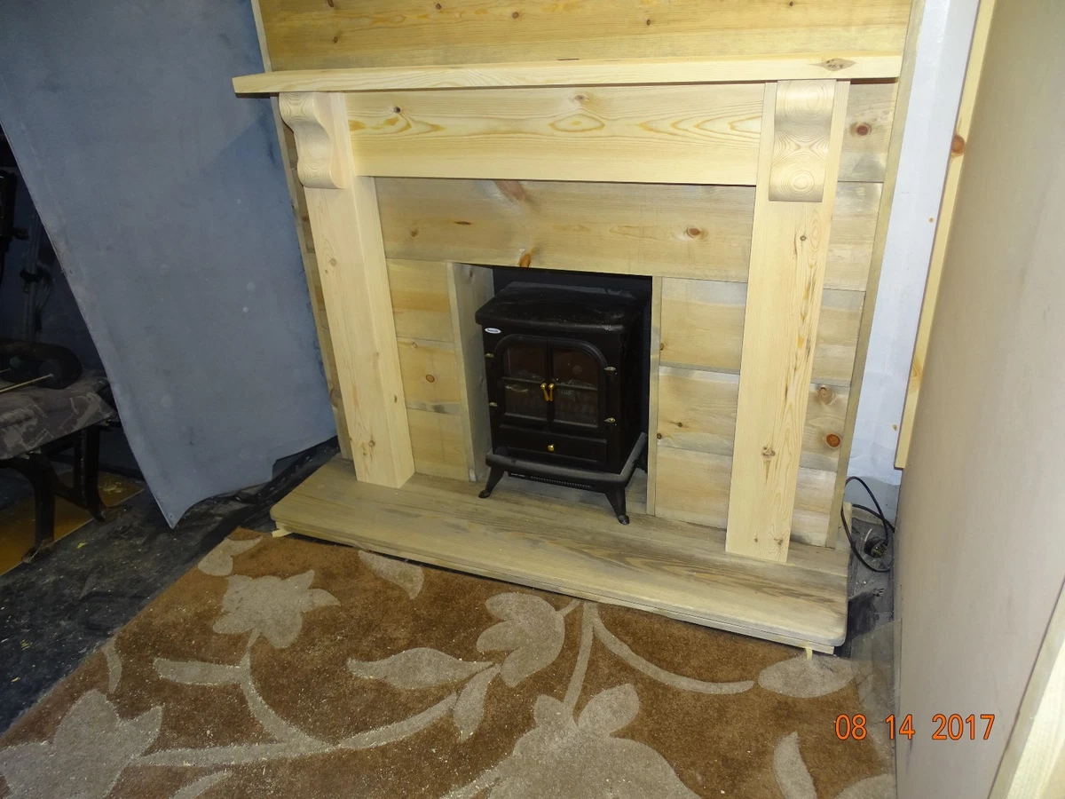 Special PINE CHUNKY FIRE SURROUND fireplace mantle | eBay