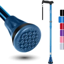 Walking Cane Foldable Adjustable Heavy Duty Tip Travel Bag Men Women Seniors