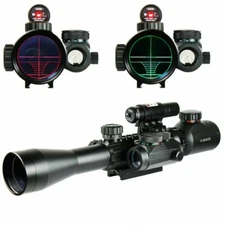 3-9X40 Illuminated Rifle Scope with Red Laser Sight & Holographic Dot Sight