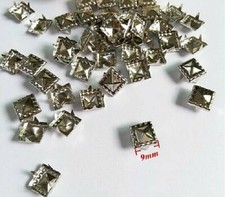 Pkg of 20 SQUARE PYRAMID 3/8" 9mm Metal 4-Spike Studs 1006 Spikes are 1/8"