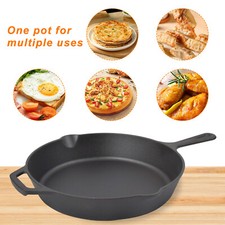Cast Iron Skillet 12 inch Pre-Seasoned Frying Pan Two Ears Pan For Frying Saute