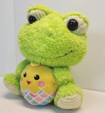 Frog With Easter Egg Chick Stuffed Animal Plush 7" Ribbed Eyes HugFun