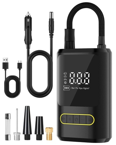 Compresseur Air Portable 12V - Gonfleur Pneus Numérique, Pression 10.3 Bar, écran LED
