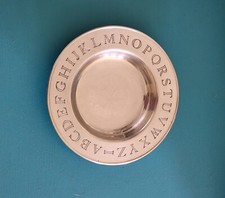 Vintage Napier silver BOWL, children's alphabet ABC bowl