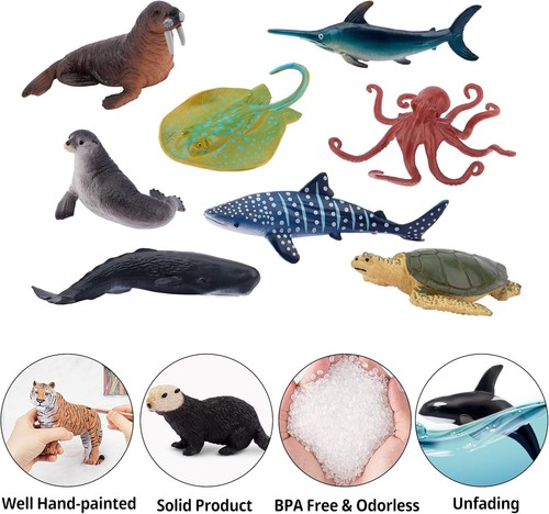 24pcs Mini Ocean Animal Figurines PVC Realistic Party Cake Toppers for Kids - Picture 8 of 11