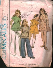 4374 Vintage McCalls SEWING Pattern Girls 1970s Dress Top Play School OOP 7