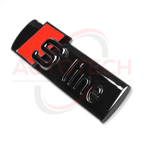 Juego de 2 insignia guardabarros emblema negro brillante Audi S Line A1 A3 A4 A5 A6 A7 A8 Q5 Q7 - Imagen 2 de 4
