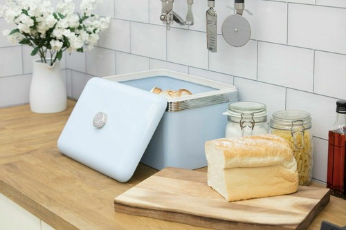 Swan Retro Metal Bread Bin 18L Kitchen Storage Capacity Stainless Steel Chrome - Picture 5 of 6