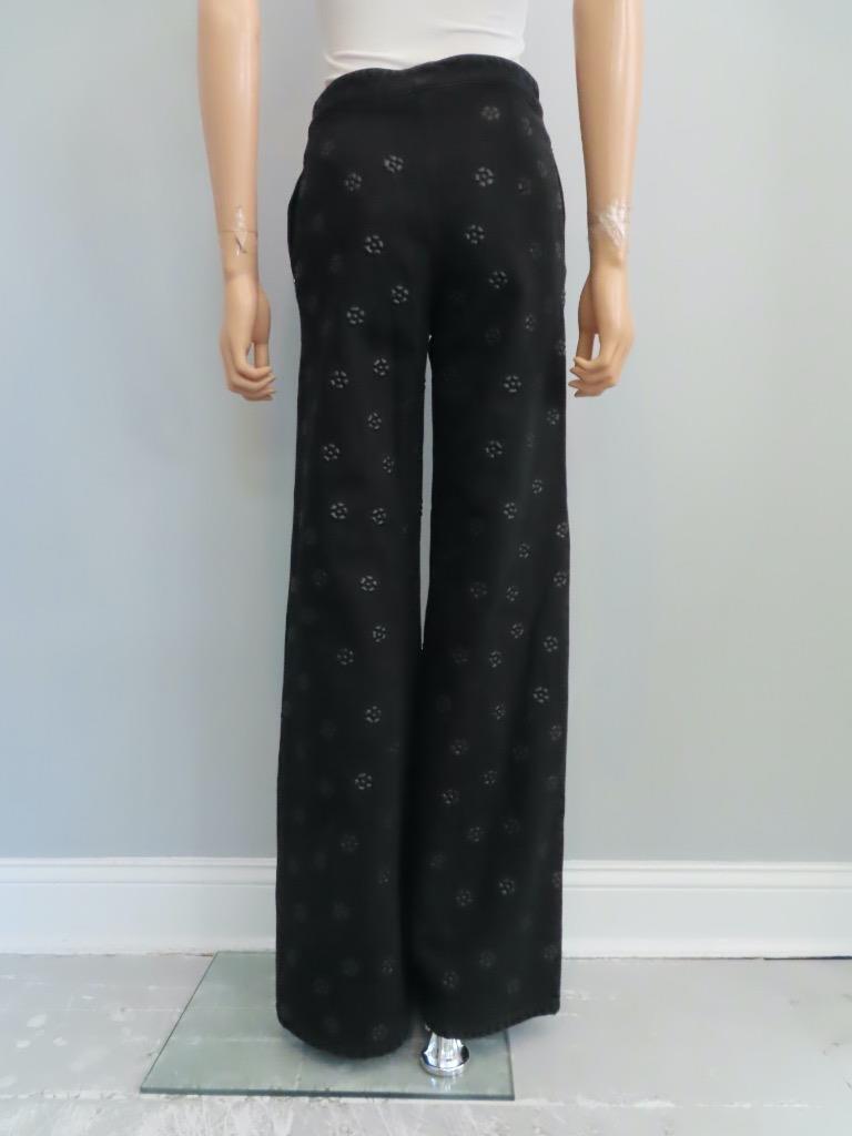NWT CHANEL 23K Washed Black Floral Embossed Denim Jeans F 34 NWT CHANEL 23K Washed Black Floral Embossed Denim Jeans F 34