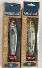 Mustad The Diving Pencil OTO 7” -  Lot of 2  -  Flying Fish and Shiny Aji