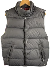 American Eagle Outfitters Vest Mens Medium Black Down Puffer Plaid Lined Zip Y2K