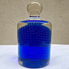 Jaffe Rose Czech Cobalt Blue Controlled Bubble Glass Bottle Ball Stopper