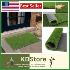 Outdoor Indoor Artificial Grass Rug 18x29.5in Drainage Holes Waterproof Turf