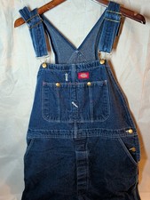 Dickies Mens Bib Overalls 40x34 Blue Denim Carpenter Workwear Jeans