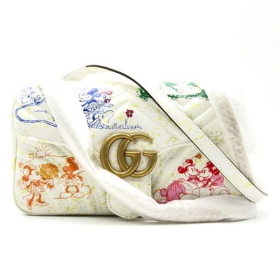 Gucci GG Marmont Shoulder Bag Disney Leather White | eBay