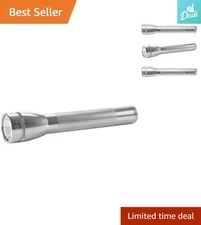 Sleek Silver LED Flashlight, 173 Lumens - Perfect for Outdoor and Emergency Use