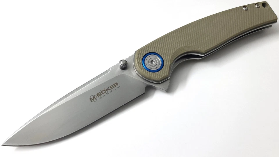 Faca dobrável Boker Magnum Rekin Linerlock acabamento acetinado lâmina modelo # 01SC007 - Imagem 2 de 4