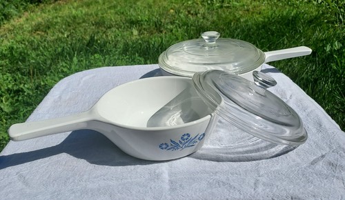 Vtg Corning Ware Blue Cornflower Lot Of 2 P-81-B 1 Pint & P-83-B 6.5" With Lids! - Picture 13 of 24