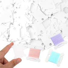 200Pcs Embroidery Floss Bobbins, White Cross Stitch Thread Organizer with Hangin