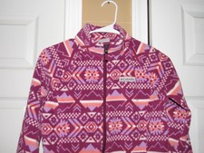 COLUMBIA Girl's Large 14 16 Fleece Jacket Full Zip Cute Pattern Excellent