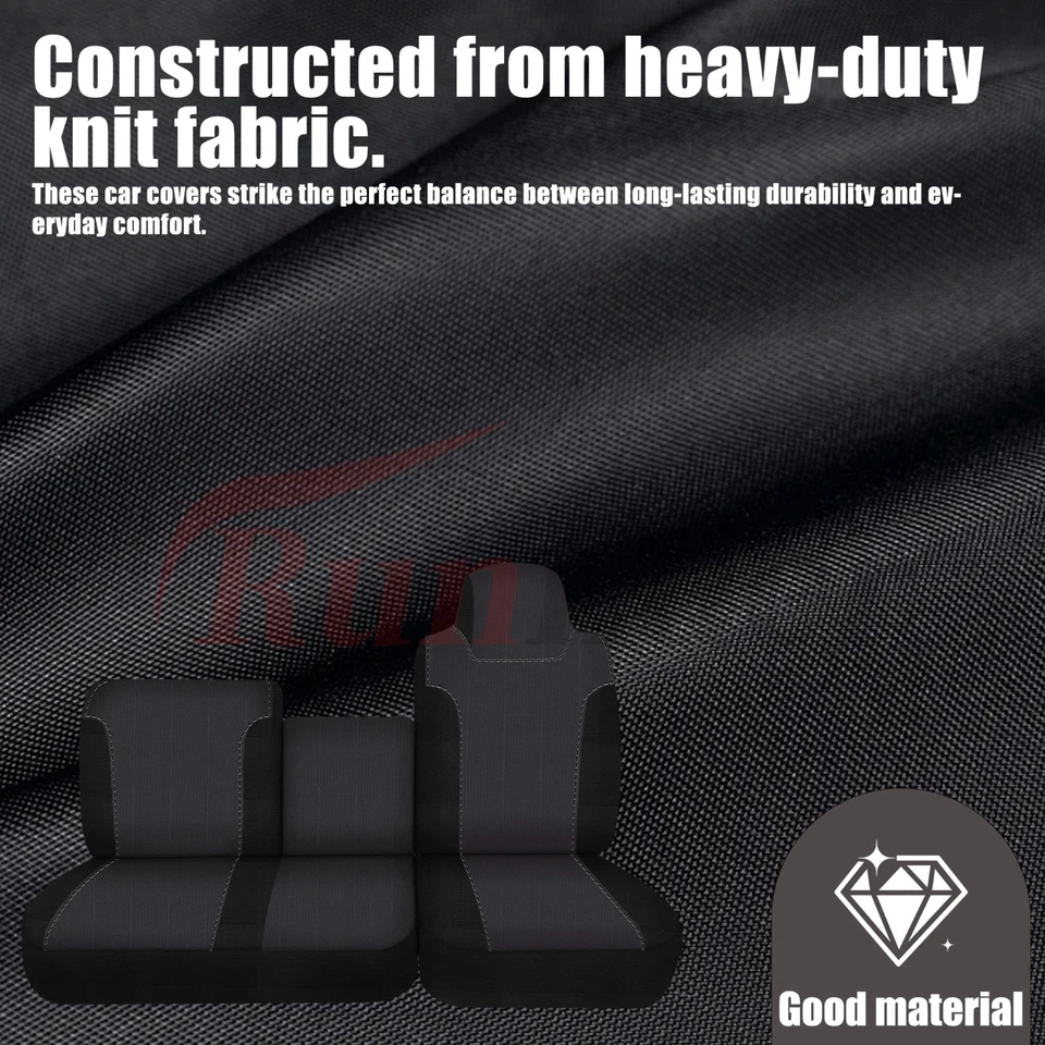 Custom 40/60 Split Bench Seat Cover for Isuzu NPR 1995-2005 by Runfider-Black — 第 3/4 张图片